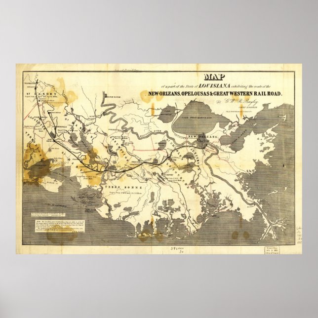 Poster Nova Orleans Opelousas, Excelente Western RailRoad (Frente)