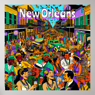 Poster Nova Orleans, Pessoas Louisiana se divertindo