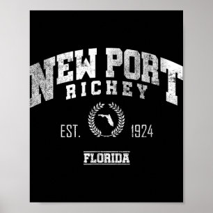 Poster Nova Rt Richey Fl Flórida Retrô Antigo