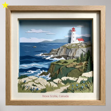 Nova Scotia Canadá Colagem de Papel Diorama