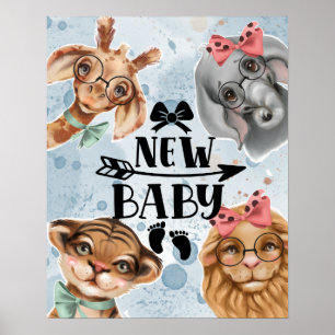 Poster Nova Selva de Bebê Safari selvagem
