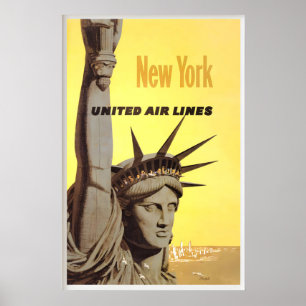 Poster Nova York Americana Estados Unidos Viagem Antiga