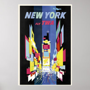 Poster Nova York Americana Estados Unidos Viagem Antiga