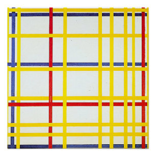Pôster Nova York Cidade 1 por Piet Mondrian