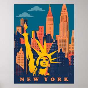 Poster Nova York, Estátua da Liberdade, Viagem