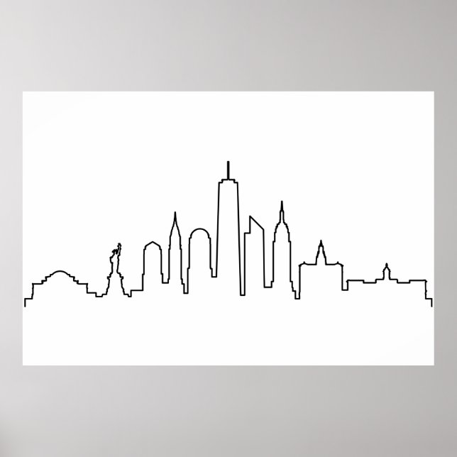 Poster NOVA YORK NYC Manhatten EUA City Skyline Silhouett (Frente)