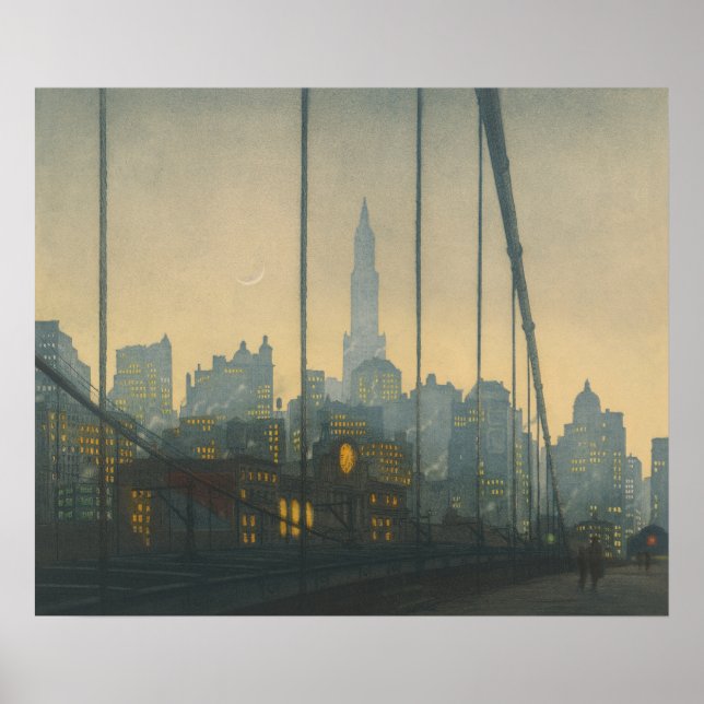 Poster Nova York - Ponte de Brooklyn (1972) - Tavik (Frente)