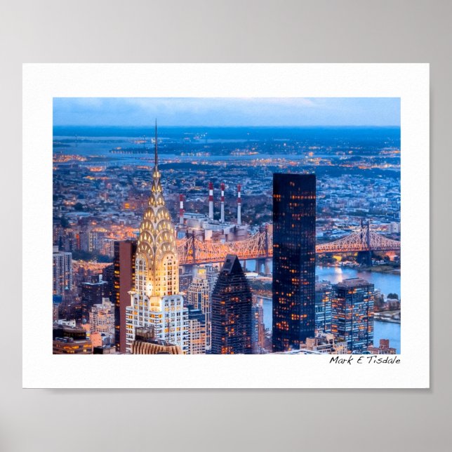 Pôster Nova York Skyline À Noite - Pequeno (Frente)