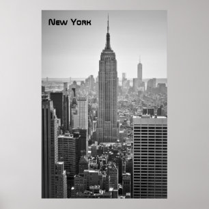Poster Nova York Skyline, Preto e Branco