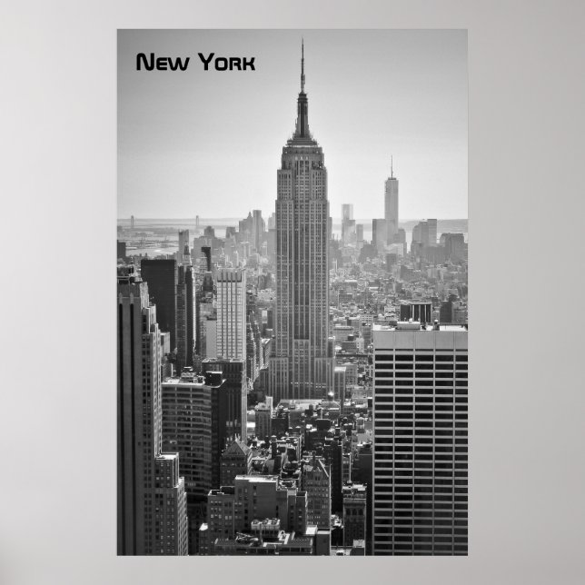 Poster Nova York Skyline, Preto e Branco (Frente)