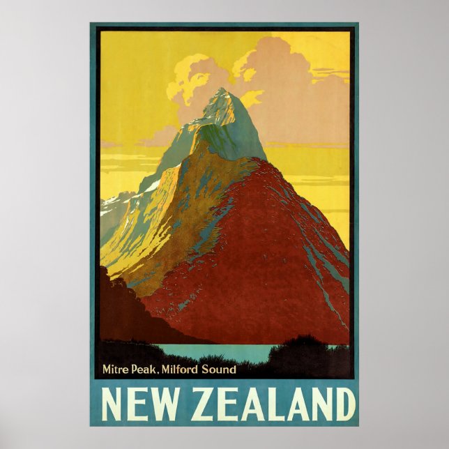 Poster Nova Zelândia - Canvas de Pico Miter. (Frente)