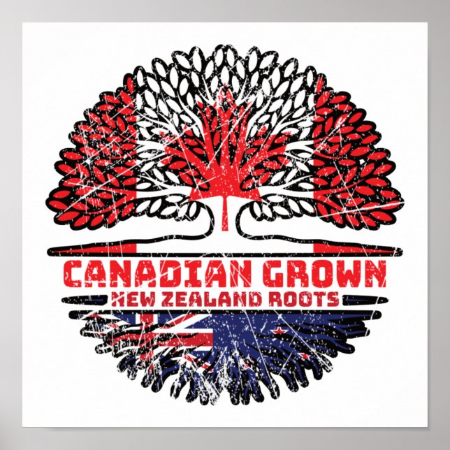 Poster Nova Zelândia Nova Zelândia Canadá - Raízes de Árv (Frente)