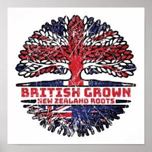 Poster Nova Zelândia Uk Reino Unido British Tree Roots