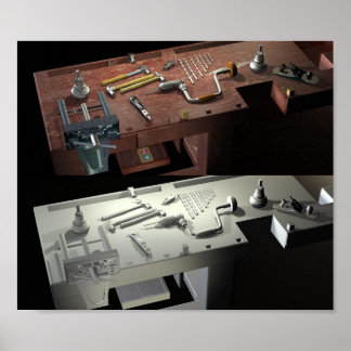 Pôster Novas ferramentas antigas do banco de dados