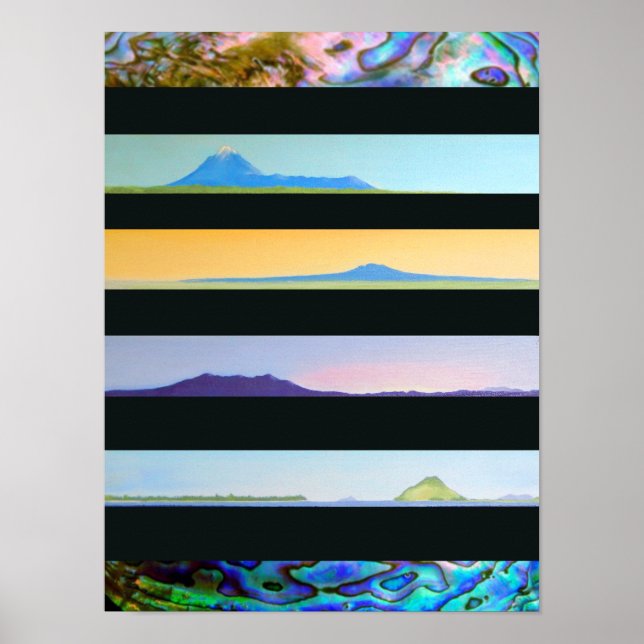 POSTER NOVAS PAISAGENS DA ILHA DO NORTE DA ZELÂNDIA (Frente)