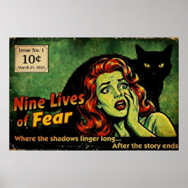 Poster Nove Vidas de Medo – Edição Nº 1 Cartaz Retro de T