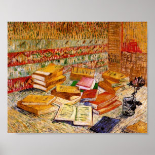 Pôster Novelas Francesas e uma Rosa Van Gogh de Belas Art