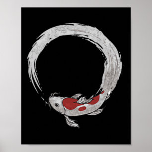 Poster Noveldade de Pesca Koi Carp Japonesa Vintage