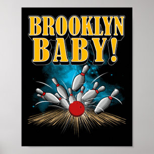 Poster Novelty, 10 Pinos Brooklyn Baby Engraçado Bowler E