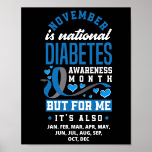 Poster Novembro é consciência nacional da diabetes mês T1