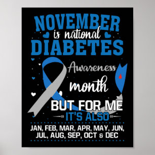 Poster Novembro é Mês de Consciência da Diabetes Nacional