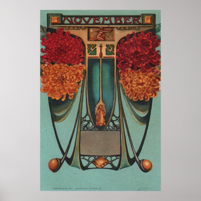 Pôster Novembro - Sagitário (Frente)