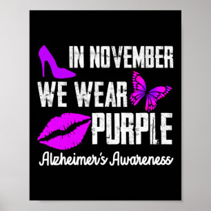 Poster Novembro Usamos Roxo Conscientização Alzheimer