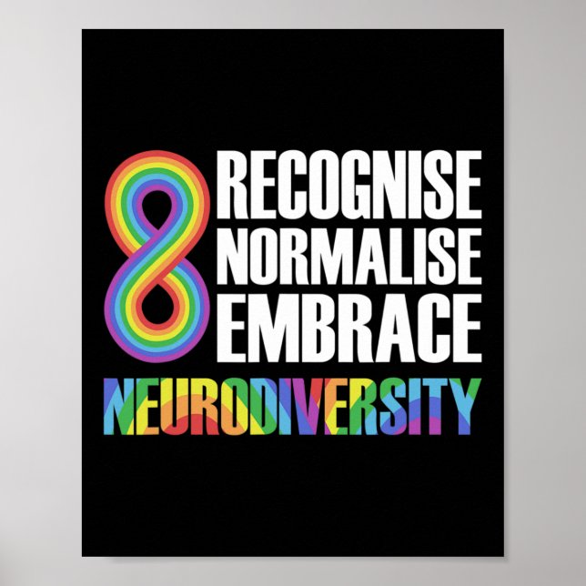 Poster Novidade Neurodiversidade Rainbow Infinity Autism  (Frente)