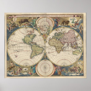 Poster Novissima Totius Terrarum Orbis Tabula