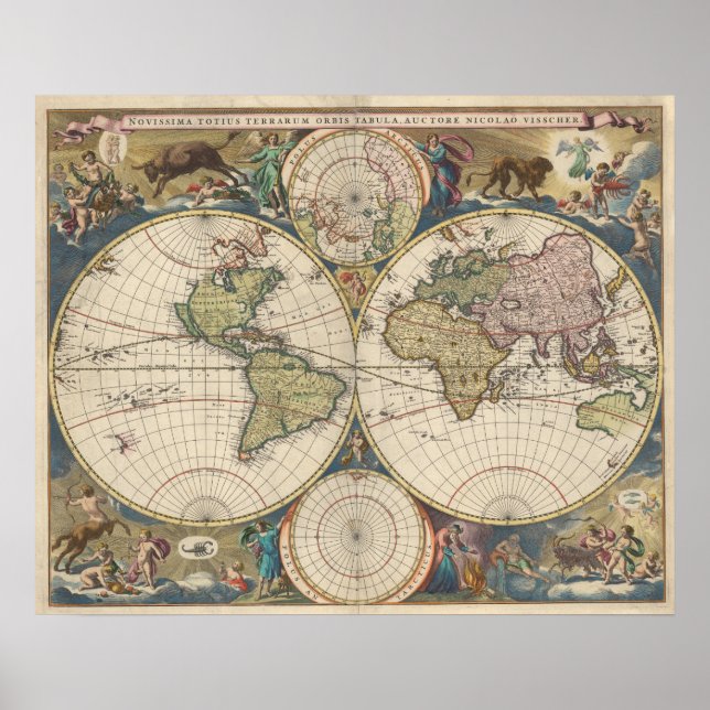Poster Novissima Totius Terrarum Orbis Tabula (Frente)