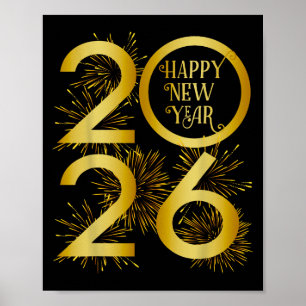 Poster Novo ano de 2026 Fireworks - Feliz ano novo 2026