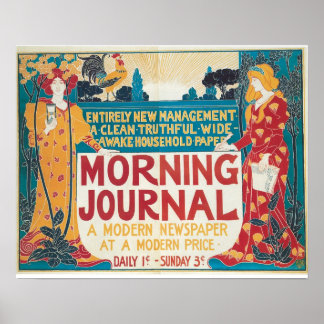 Poster Novo anúncio de jornal Vintage Art Nouveau