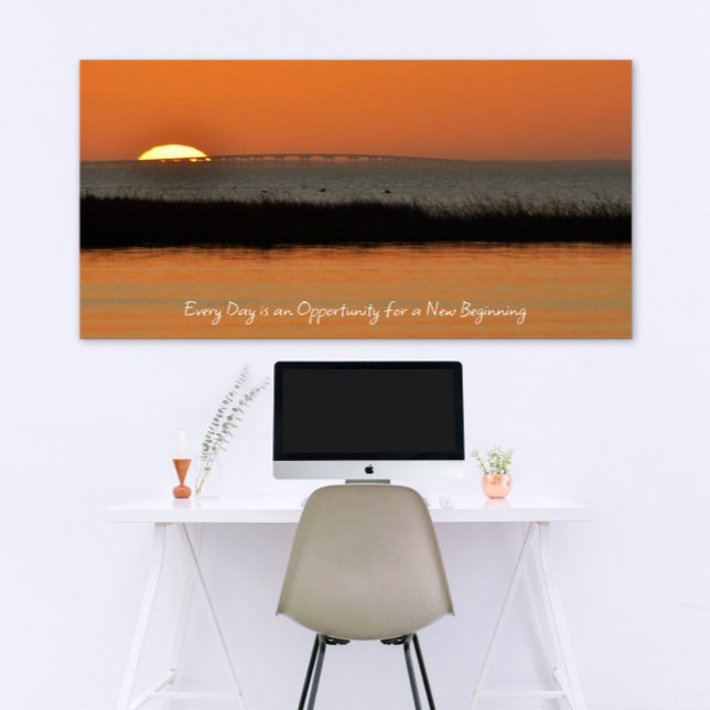 Poster Novo Começo Orange Sunrise Motivational Cote (Criador carregado)