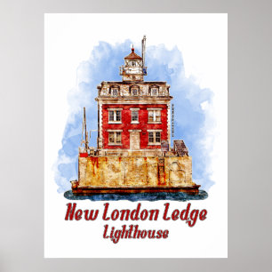 Poster Novo Conector de Aquarela de Ledge de Londres