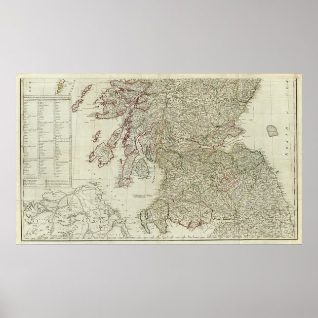 Poster Novo e correto mapa da Escócia (Frente)