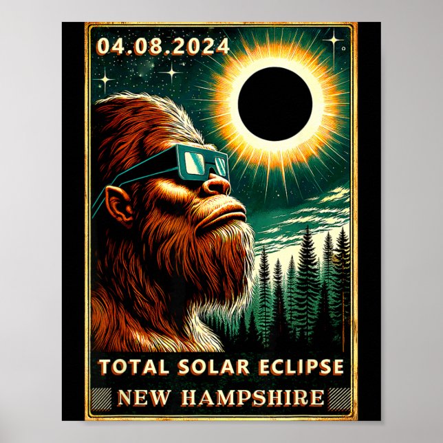 Poster Novo Eclipse Solar Total Hampshire Bigfoot (Frente)