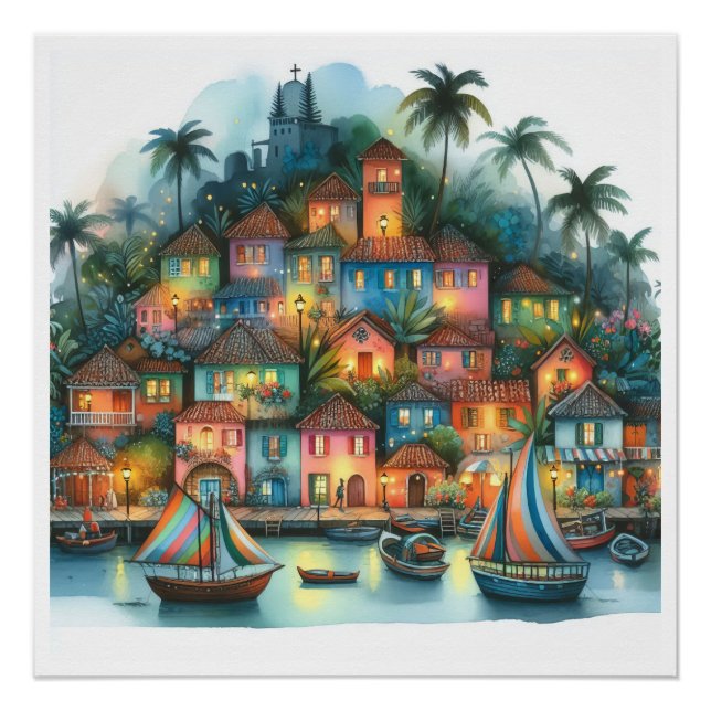 Pôster NOVO HAITI Único, Aruba, Antígua (Frente)