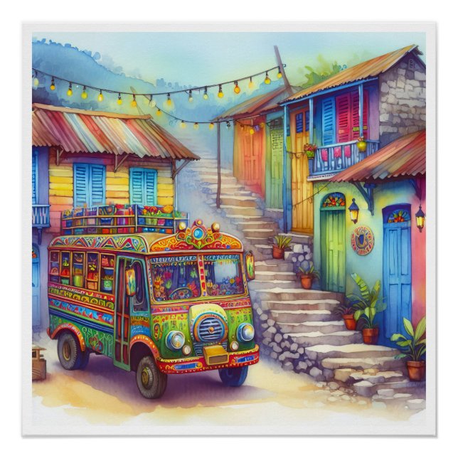 Pôster NOVO HAITI Único, Aruba, Antígua (Frente)