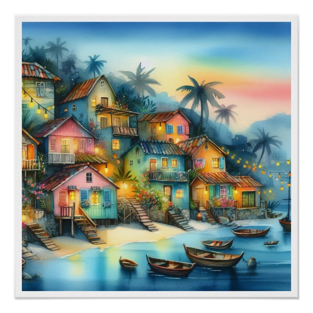 Pôster NOVO HAITI Único, Aruba, Antígua (Frente)