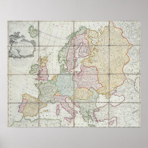 Pôster Novo mapa da Europa de Wallis