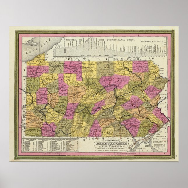 Poster Novo Mapa Da Pensilvânia 2 (Frente)