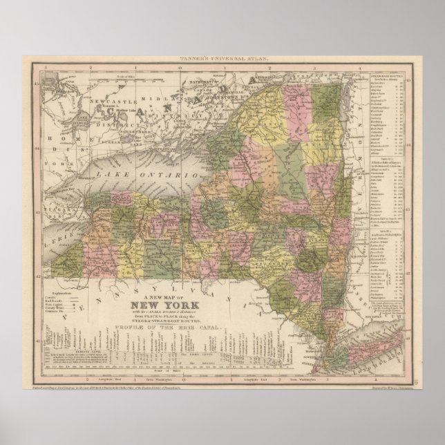 Pôster Novo Mapa De Nova Iorque (Frente)