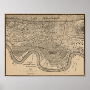 Poster Novo Mapa de Vintagem de Orleans