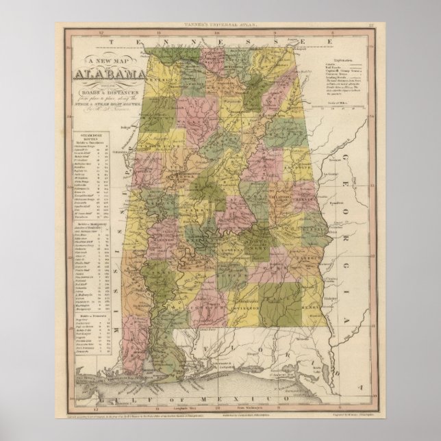 Poster Novo Mapa Do Alabama 2 (Frente)