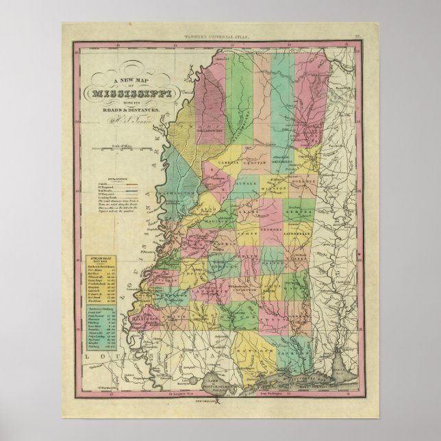 Poster Novo Mapa Do Mississippi (Frente)