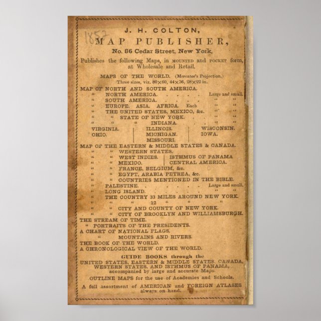 Pôster Novo mapa setorial do Estado de Illinois (Frente)