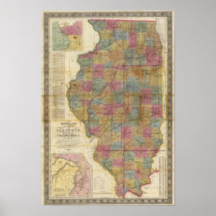 Pôster Novo mapa setorial do Estado de Illinois 2