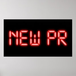 Poster Novo Marco de Corrida Neon Vermelho Digital