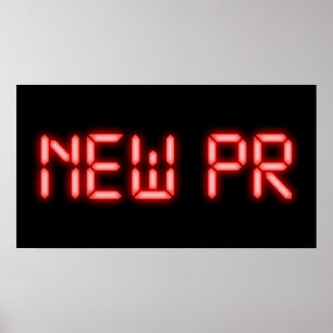 Poster Novo Marco de Corrida Neon Vermelho Digital