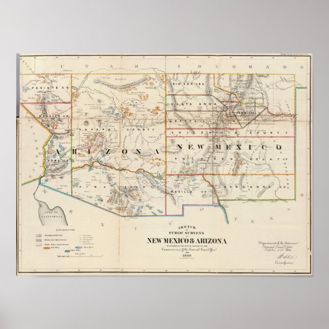 Pôster Novo México, Arizona (Frente)